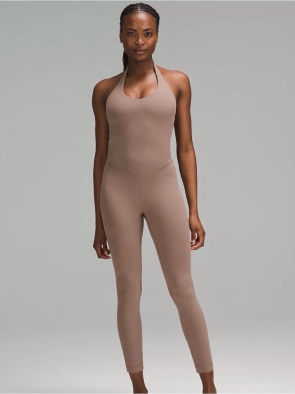 Lululemon Athletica Align Halter Taupetastic 25”Bodysuit